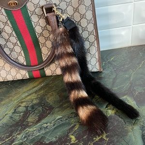 Purse accessories fur tail key chain/ purse accessory belt accessory
